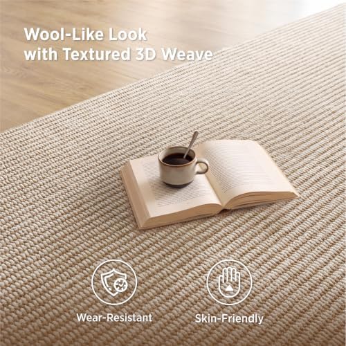 Bedsure 9x12 Faux Wool Area Rug - Image 2