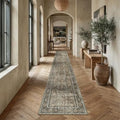 PureCozy Brown Runner Rug 2x14 Vintage Traditional Distressed by PureCozy