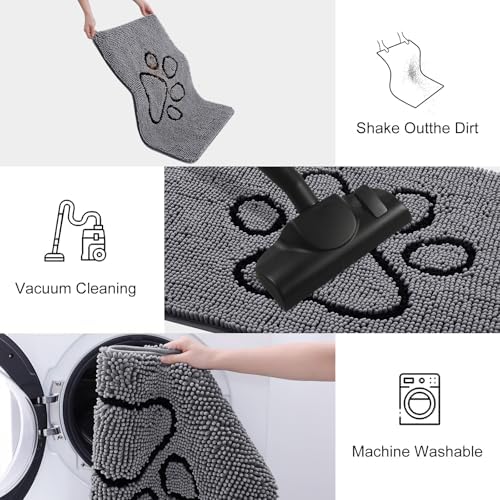 Smiry Dog Door Mat for Muddy Paws, Absorbent Non Slip Dirt Trapper - Image 6