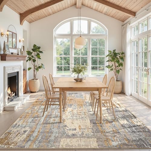 Toneed Washable 8x10 Camel Area Rug - Image 3