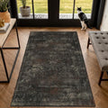 Black 3x5 Washable Entryway Rug, Non Slip Indoor Kitchen Rug, Dark Charcoal by TALANOVA