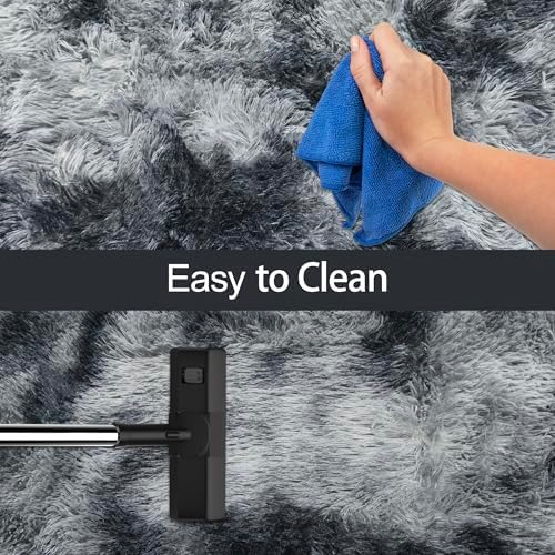 Tie-Dyed Dark Grey 2x8 Machine Washable Runner Rugs - Image 7