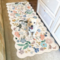 Hallway 2x5 Washable Runner Rug: Stain Resistant Floral Scalloped Rug by HYHAOYUNLAI