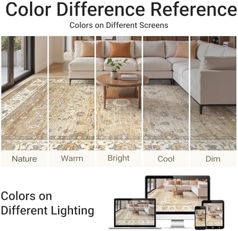 befbee Washable 5x7 Area Rug Non Slip Stain Resistant Rug - Image 6