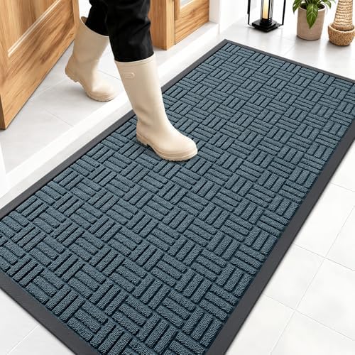 OLANLY Front Door Mat Outside Entrance 47x23, Heavy-Duty Rubber Doormat by OLANLY