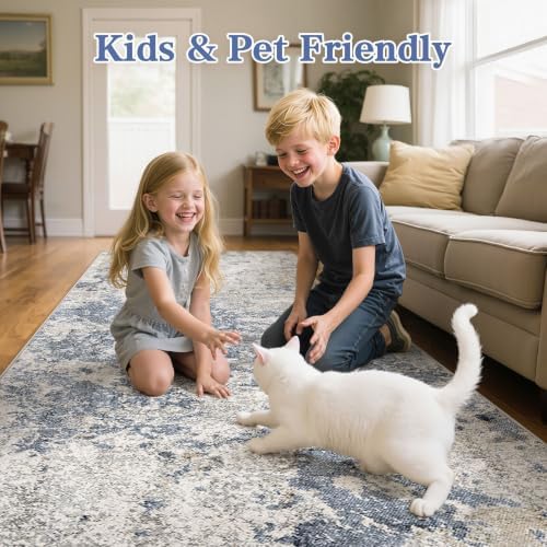 3x8 Runner Rug, Abstract Washable Hallway Rugs - Image 6