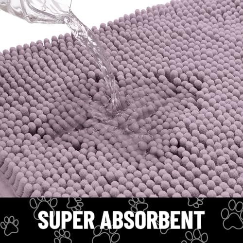 Smiry Dog Door Mat for Muddy Paws, Absorbent Non Slip Dirt Trapper - Image 5