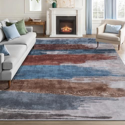 Ciicool 5x7 Area Rugs for Living Room, Modern Abstract Washable Carpet Blue by CIICOOLHomeDeco