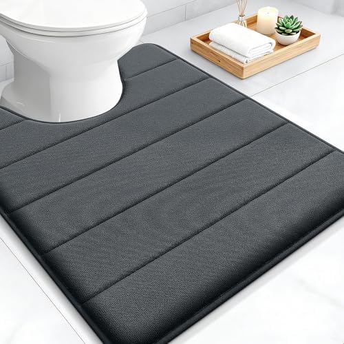 OLANLY Memory Foam Toilet Rugs U Shaped 24x20, Super Soft and Absorbent by OLANLY