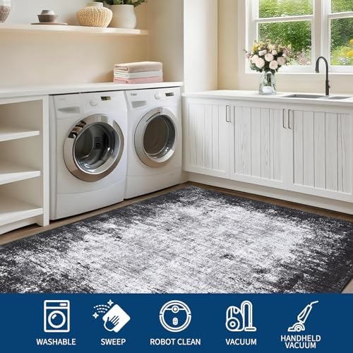 GarveeHome Entryway Rug 2x3 Washable Modern Abstract Small Grey - Image 3
