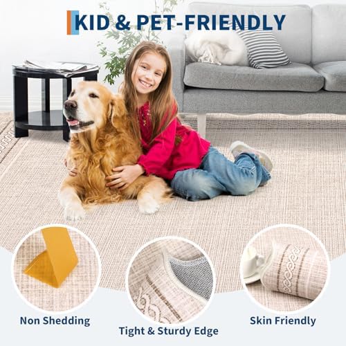 GarveeHome Scalloped Washable Round Rugs 5ft Non Slip Soft - Image 6