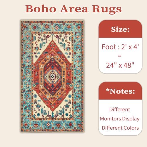 SERISSA 2x4 Washable Non Slip Boho Runner Rug - Image 6