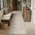 HUGEAR 2x8 Beige Vintage Distressed Washable Runner Rug by HUGEAR