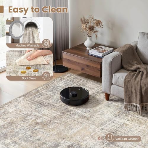 cotiled 9x12 Area Rug for Living Room, Abstract Washable Carpet - Image 2