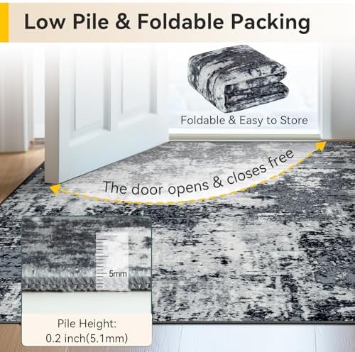 RELEANY Washable 6'x9' Abstract Area Rug - Image 5