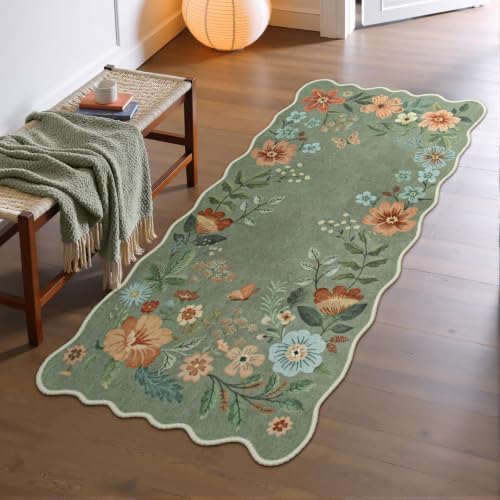 Lahome Floral Washable Kitchen Rug Non Slip, 2x4 Rugs by Lahome