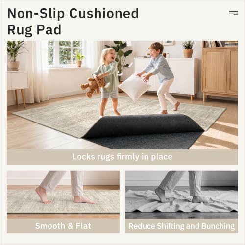 Soalmost 6x9 Non Slip Rug Pads, 1/4" Thick Felt Cushioned Rug Gripper Pad - Image 3