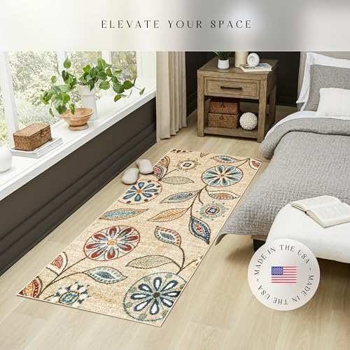 Maples Rugs Reggie Bohemian Floral Print Runner Rug - Image 2