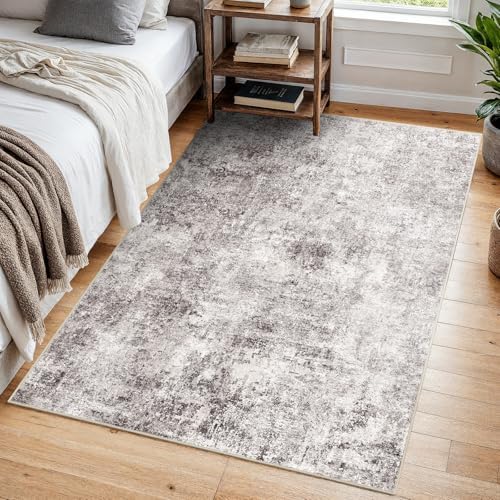 3x4 Washable Area Rug for Entryway: Small Abstract Neutral Rugs GrayCream - Image 5