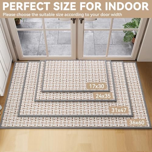 YDKGL Front Door Mat Indoor Non Slip Entry Mat Extra Large Gray 36"x60" - Image 2