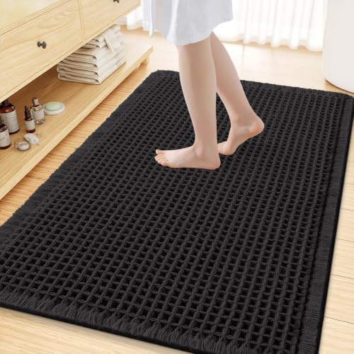 Smiry Waffle Bath Mat 59X35, Extra Soft Absorbent Bathroom Rugs by Smiry