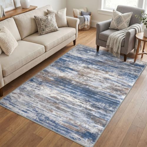 KOZYFLY 4x6 Area Rug Abstract Washable Large Rugs - Image 2