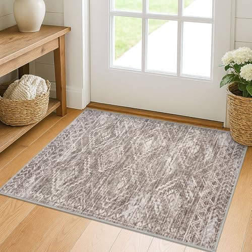KILOCOCO Entryway Rug 2x3 Washable Rug Door Mat Indoor, Mauve Taupe by Kilococo