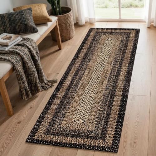 RUGSREAL 2x6 Runner Rug Braided Print Hallway Area Rugs Machine Washable - Image 7