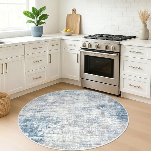IOHOUZE Round Area Rug 5 Ft Circle Entryway Rugs Round Washable Door Mat Indoor - Image 2