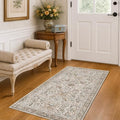 Boho Moss 2x4 Small Rugs for Entryway, Vintage Washable Low Pile & Soft Throw by HazoHaus