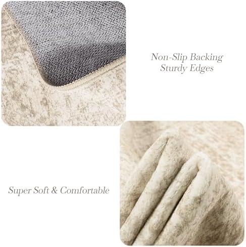 Soalmost 2x3 Washable Rugs for Kitchen, Small Area Rug Beige - Image 5