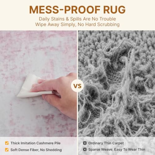 Washable 4'x6' Abstract Area Rug - Image 5