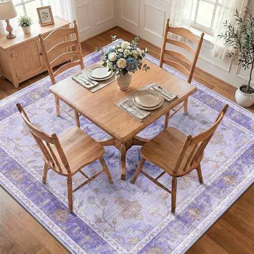 RELEANY Washable Area Rug, Square 8'x8' - Image 2