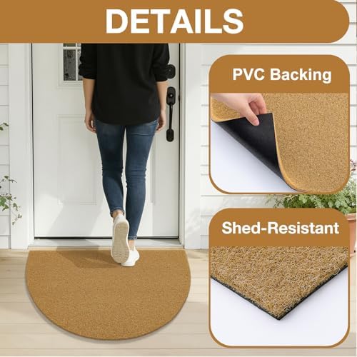 OLANLY Half Circle Door Mat 30x17, Low Profile Doormat - Image 4