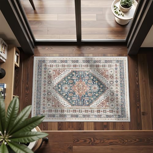 2x3 Entryway Rug Vintage Washable Rug Runner by Restydon