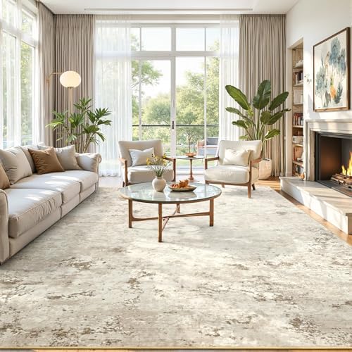 Toneed Washable 6x9 Beige Area Rug - Image 4