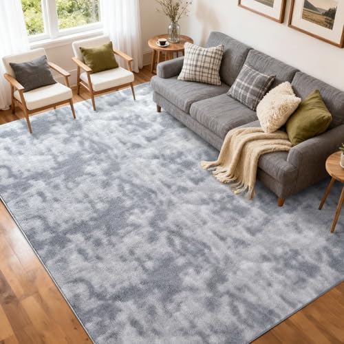 5x7 Tie-dye Grey Area Rug Non-Slip Washable Soft by FinRe%CC%80cHome