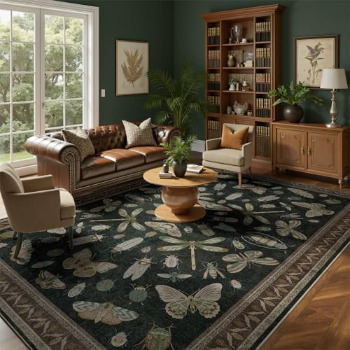 DCX 8x10 Washable Bug Rug for Living Room, Soft Low Pile Rug - Image 2