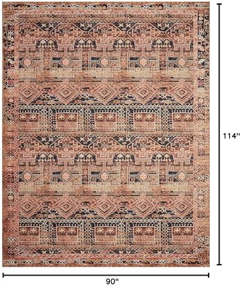 Loloi Layla Mocha/Blush 7'-6" x 9'-6" Area Rug - Image 2