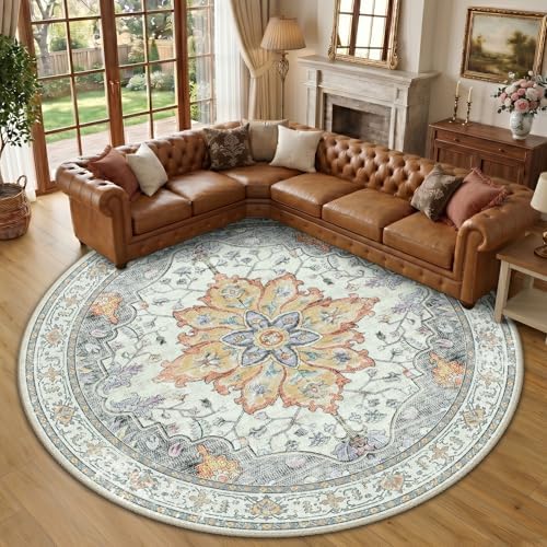 RELEANY Washable Area Rug, Round 10ft by RELEANY