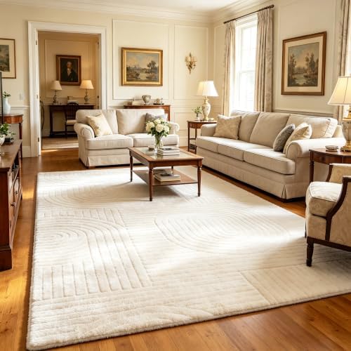 Beige 5x7 Solid Color Area Rug, Washable Rugs by SWGRTCarpet