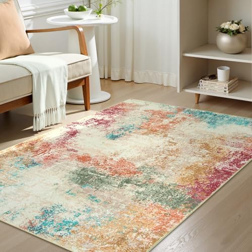 Lahome Abstract Kitchen Rugs Washable, 3x5 Ultra Thin Soft Small Area Rug by Lahome