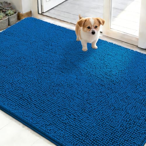 OLANLY Dog Door Mat for Muddy Paws 48x30, Super Absorbent Chenille Mud Mat by OLANLY