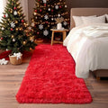 Soft Runner Rugs for Bedroom Hallways, 2x6 Red Fluffy Shag Throw Area Rug Non by Ailyei