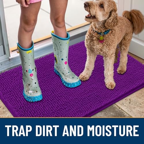 Smiry Dog Door Mat for Muddy Paws 30x20, Absorbs Moisture and Dirt Doormat - Image 3