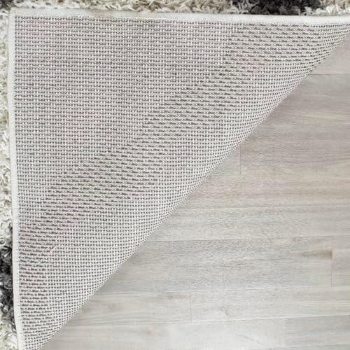 SAFAVIEH Dallas Shag Square Rug 10', Soft Plush Ivory & Dark Grey SGD257H - Image 5