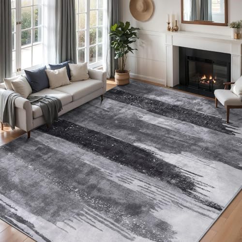 Ciicool 5x7 Area Rugs for Living Room, Modern Abstract Washable Carpet Grey - Image 2