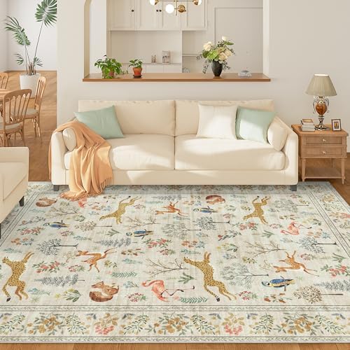 DUKINO 6x9 Area Rug, Washable Animal Living Room Rug Non Slip - Image 3