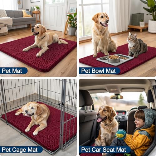 Smiry Dog Door Mat for Muddy Paws 36x24, Absorbs Moisture and Dirt Doormat - Image 6