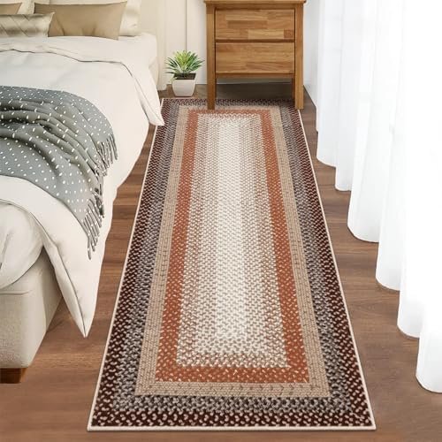 RUGSREAL Hallway Runner Rug 2x6 Braided Machine Washable Kitchen Rugs by RUGSREAL